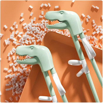 Παιδικά ξυλάκια με δεινόσαυρο αντιολισθητικά τσοπ ξυλάκια εκμάθησης κινουμένων σχεδίων Chopsticks Δωρεάν σούσι BPA Baby Children Χαριτωμένα επιτραπέζια σκεύη διατροφής
