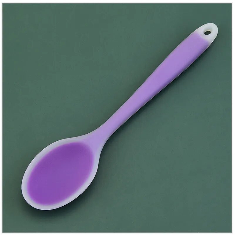 Színes szilikon kanál hőálló tapadásmentes rizskanalak Konyhai edények Evőeszközök Tanuláskanál Főző Konyhai eszközök étkészletek