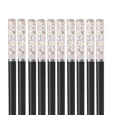 1/5/10 Pár Borostyán Sakura Evőpálcika Cseresznyevirág Szirmok Minta Csúszásmentes Sushi Stick Evőpálcikák Környezetbarát Ételpálcikák