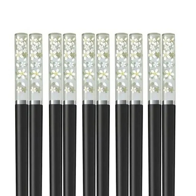 1/5/10 Pár Borostyán Sakura Evőpálcika Cseresznyevirág Szirmok Minta Csúszásmentes Sushi Stick Evőpálcikák Környezetbarát Ételpálcikák
