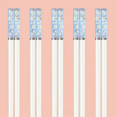 1/5/10 Pár Borostyán Sakura Evőpálcika Cseresznyevirág Szirmok Minta Csúszásmentes Sushi Stick Evőpálcikák Környezetbarát Ételpálcikák