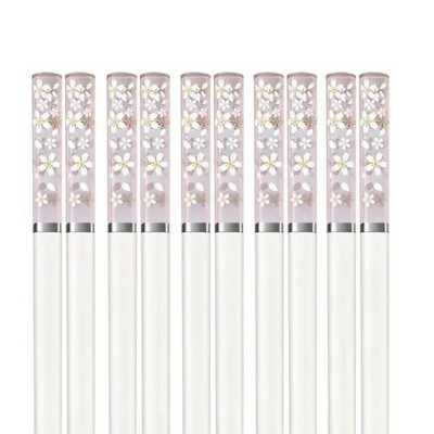 1/5/10 Pár Borostyán Sakura Evőpálcika Cseresznyevirág Szirmok Minta Csúszásmentes Sushi Stick Evőpálcikák Környezetbarát Ételpálcikák