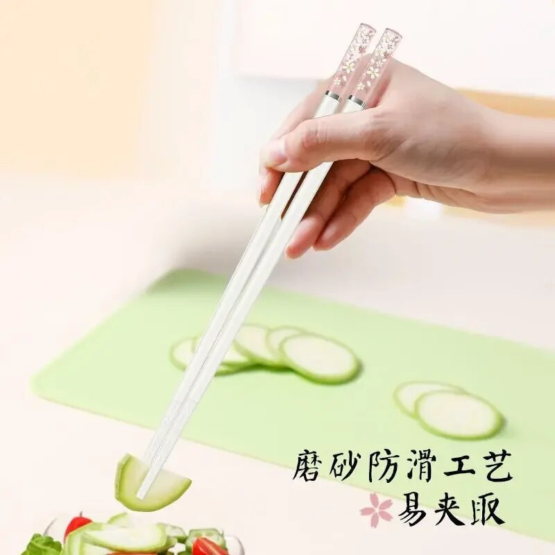 1/5/10 Pár Borostyán Sakura Evőpálcika Cseresznyevirág Szirmok Minta Csúszásmentes Sushi Stick Evőpálcikák Környezetbarát Ételpálcikák