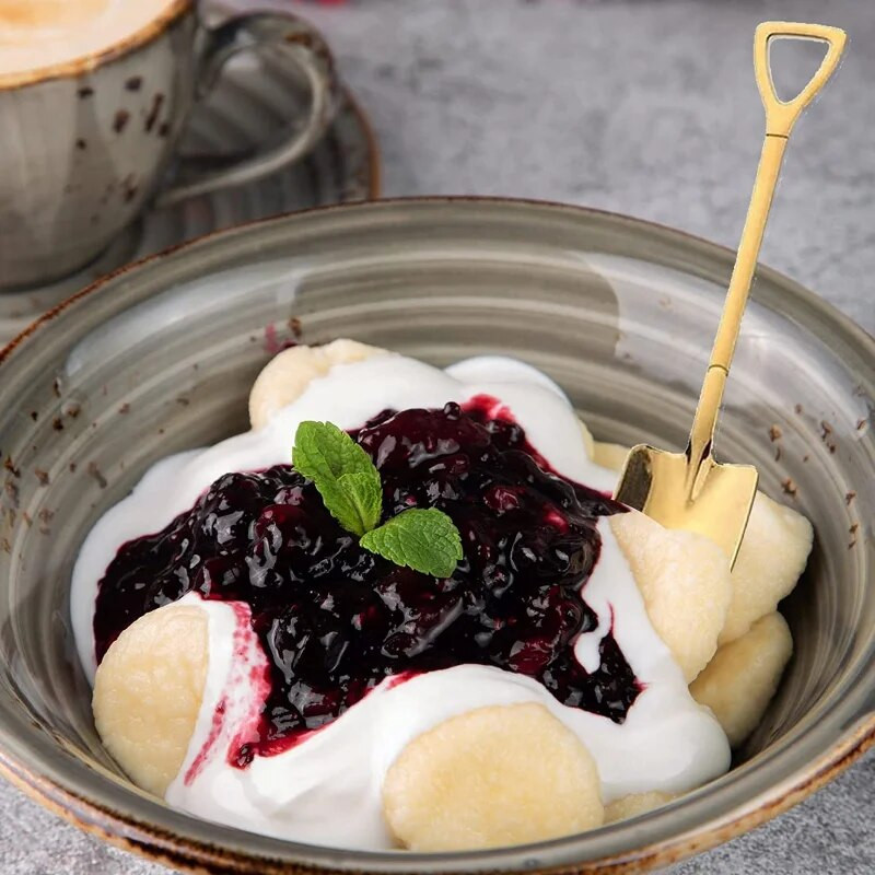 4/2/1db Lapát kanalak Rozsdamentes acél kávé teáskanál Kreatív fagylalt desszert görögdinnye kanál Konyhai étkészlet evőeszköz készlet