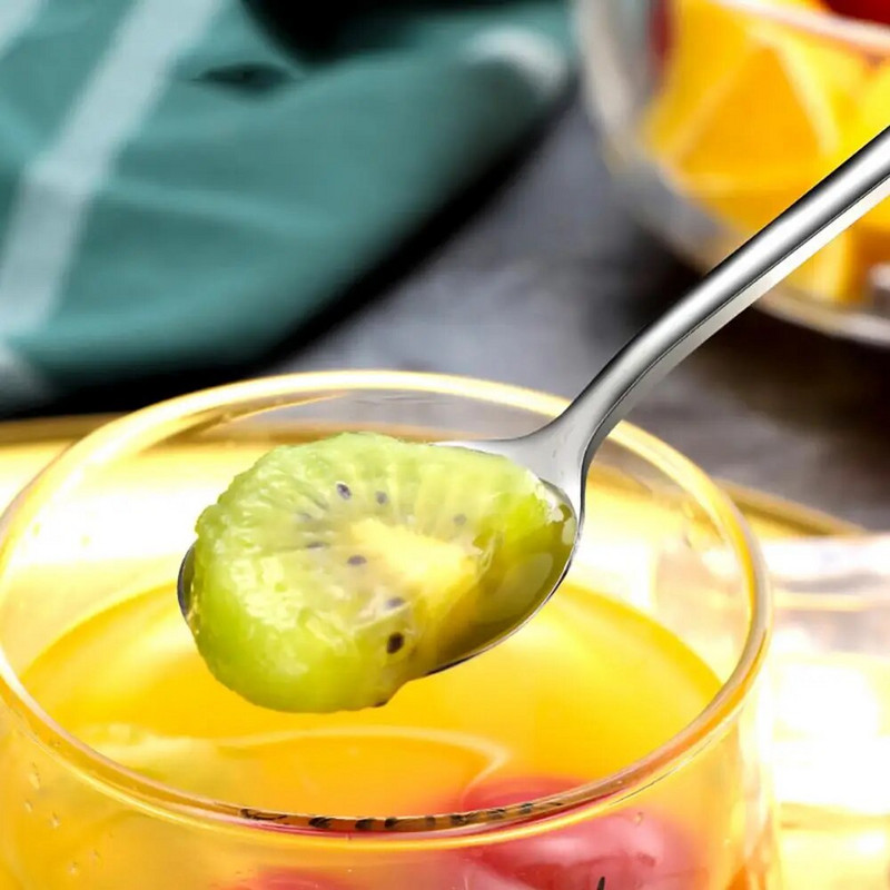 Konyhai szerszám kávéskanál hosszú nyelű hordozható keverőkanál 304 rozsdamentes acél többfunkciós keverőkanál étkészlet