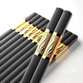 1 ζευγάρι chopsticks κινέζικου στυλ επιτραπέζια σκεύη στικ φαγητού κράμα σκεύη εστίασης μπαστούνια σούσι Αντιολισθητικά οικιακά σκεύη κουζίνας
