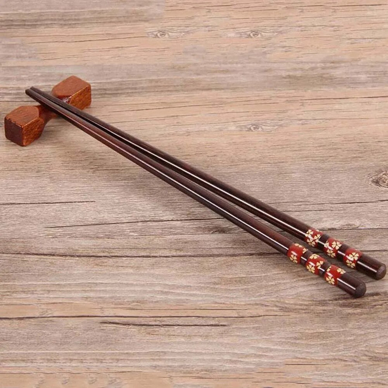 Japán stílusú, natúr fából készült pálcika kreatív mintás étkészletek konyhai eszközök éttermi dekorációihoz