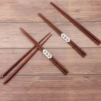 Суши Дървени пръчици за многократна употреба Ръчно изработени бамбукови японски съдове за хранене Котешко цвете Многоцветни дървени съдове за хранене