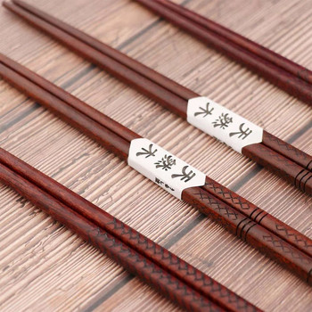 Суши Дървени пръчици за многократна употреба Ръчно изработени бамбукови японски съдове за хранене Котешко цвете Многоцветни дървени съдове за хранене