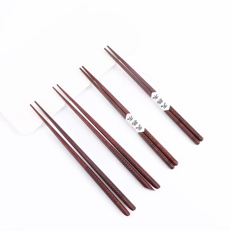 Sushi fa pálcika, újrafelhasználható, kézzel készített bambusz japán élelmiszer étkészlet macskavirág többszínű fából készült étkészlet