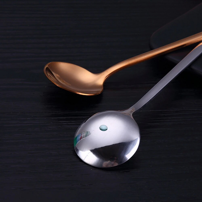 1 db rozsdamentes acél kávéskanál desszert fagylalt gyümölcskanál teáskanál Konyhai mérőkanál Konyhai kiegészítők