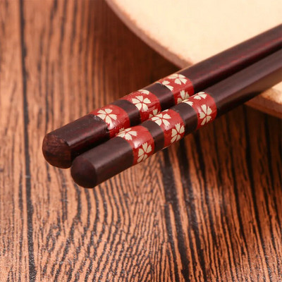 Chopsticks μαγειρικής Beauty Pattern Φυσικό ξύλινο σερβίτσιο Επιτραπέζιο σκεύος Εργαλεία κουζίνας Σούσι Chopsticks Wood Chopsticks
