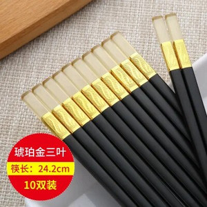 10 Pairs 24cm Κεχριμπάρι Κορεατικά Chopsticks Σετ chopsticks Αντιβακτηριδιακά Αντιολισθητικά Sticks Sushi Sticks Food Sticks Προμήθειες κουζίνας