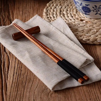 6 чифта дървени пръчици Японски суши пръчици Ръчно изработени дървени пръчици дълги пръчици за китайска храна Съдове за многократна употреба 23,5 см
