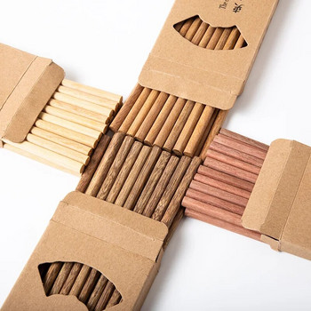 10 чифта естествени дървени пръчици за хранене Пръчици за вечеря Бизнес подарък