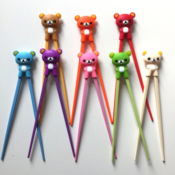 1 Ζευγάρι Πολύχρωμα Cute Bear Panda Cat Learning Chopsticks για Παιδιά Παιδιά Κινέζικα Chopstick Learner Gifts