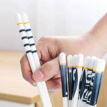 1 чифт сини и бели керамични пръчици в японски стил Костен порцелан Дълги пръчици за суши Домакински пръчици