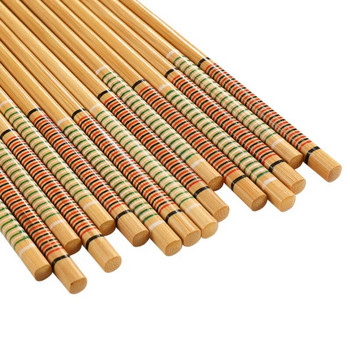 10 ζευγάρια ξύλινα ξυλάκια επαναχρησιμοποιήσιμα σε κινέζικο στυλ Κορεατικό Nanmu Sushi Stick Φυσικά υγιεινά νουντλ μαγειρέματος όλα σε ένα κουτί δώρου