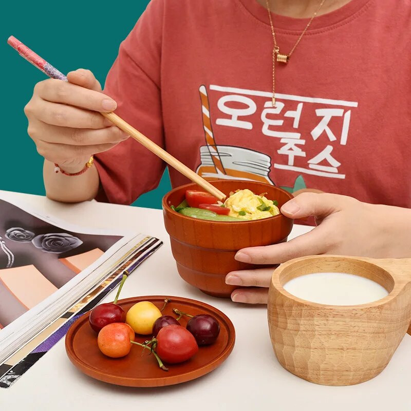 10 pár fából készült pálcika, újrafelhasználható kínai stílusú koreai nanmu sushi pálcika, természetes, egészséges tészta ajándékdobozban