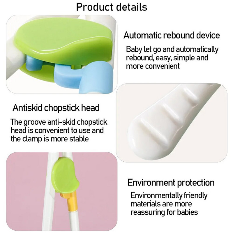 1 pár pálcika sushi baba gyerekeknek Rajzfilm ételpálcikák Könnyű használat Szórakoztató Tanulás Képzés Segítő edények Vacsora Játék Konyhai eszközök