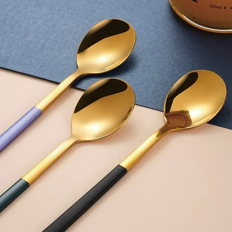 1 db 304 rozsdamentes acél kanalak fagylalt kanalak hosszú nyelű kávéskanálok keverőkanalak konyhai edények