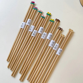 Kawaii Bear Flower Китайски пръчици за хранене Сладки японски корейски пръчици за суши за деца Обучение на възрастни Tablewar Кухненски аксесоари
