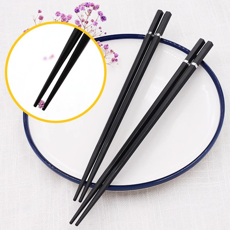 1 pár japán evőpálcika ötvözött csúszásmentes szusi pálcika evőpálcika kínai ajándék újrafelhasználható pálcika