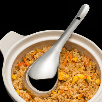 Μικρό καπέλο σούπας Ramen κουτάλα ρυζιού Κουτάλι από ανοξείδωτο ατσάλι Κουτάλια της σούπας επιτραπέζια σκεύη με μακριά λαβή