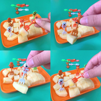 20 бр. Коледа Bento Избор на храна Пластмасови плодови пръчици Вилици за многократна употреба Кутия за обяд Клечки за зъби Детска украса за придирчиви хора