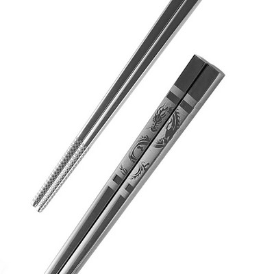 Dragon Stainless Black Iron Κινέζικο Αντιολισθητικό Αντιολισθητικό Fishs Alloy Rice Επιτραπέζια σκεύη φορητά δώρα Chopsticks ραβδιά μεταλλικά