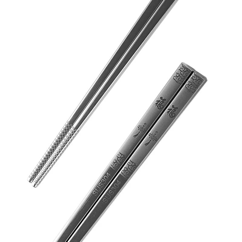 Sárkány rozsdamentes fekete vas kínai csúszásgátló halak ötvözet rizs étkészletek hordozható ajándékok pálcikák pálcikák fém