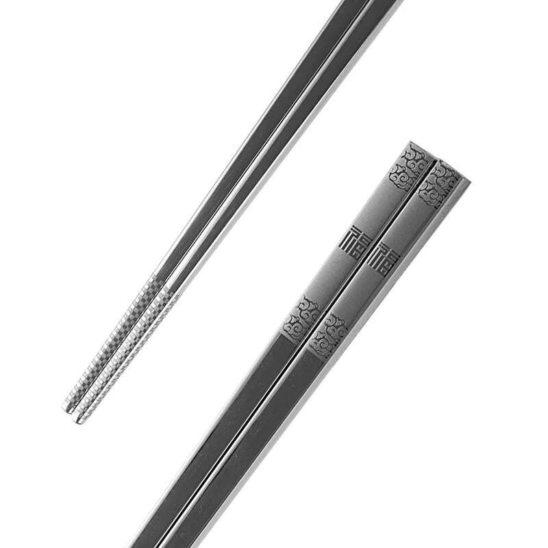 Sárkány rozsdamentes fekete vas kínai csúszásgátló halak ötvözet rizs étkészletek hordozható ajándékok pálcikák pálcikák fém