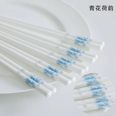 1Pair Ceramics Chopsticks Φιλικό προς το περιβάλλον Εργαλείο κουζίνας China Chopsticks Αντιολισθητικά Κεραμικά επιτραπέζια σκεύη Κατάλληλα για εστιατόρια