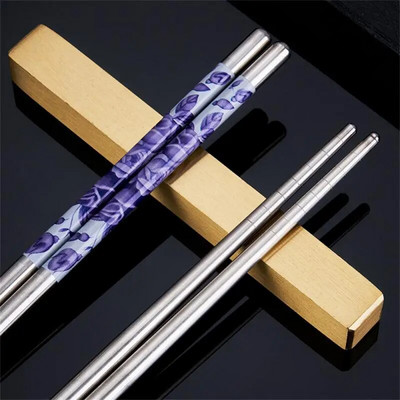 Chopsticks πορσελάνης ελαφρύ, ανθεκτικό 5 επιλογές για δώρο Ιδέα από ανοξείδωτο ατσάλι Ασφαλή αντιολισθητικά chopsticks στο πλυντήριο πιάτων
