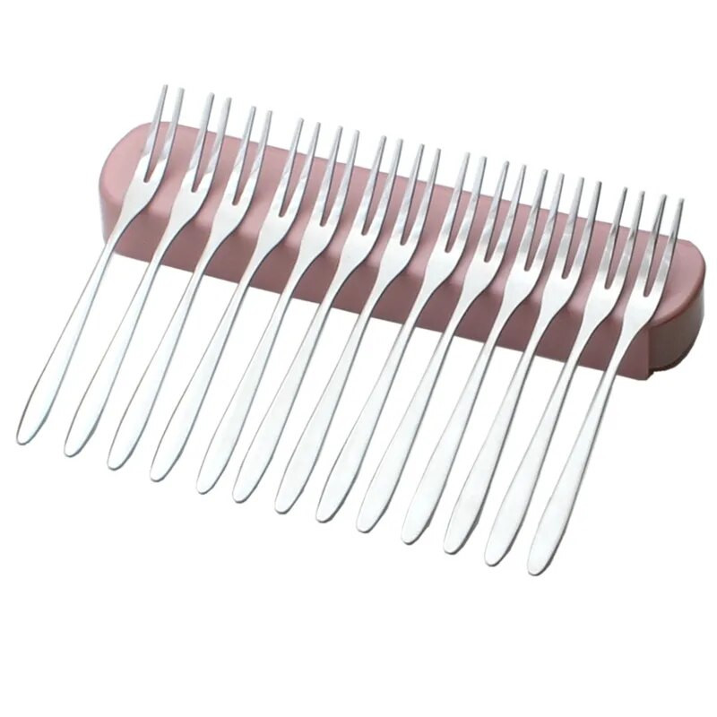 10 db Rozsdamentes acél gyümölcsvillák desszert villák Lovely mini villa készlet Snack Cake Desszert villák Cafeteria Home Evőeszközök