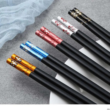 1 Ζεύγος Chopsticks Ιαπωνικά ραβδιά σούσι μεταλλικά ξυλάκια επαναχρησιμοποιήσιμα ξυλάκια τραπεζαρία Eating Chopstick Sushi Επιτραπέζια σκεύη για πιάτα