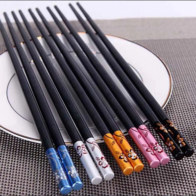 1 Ζεύγος Chopsticks Ιαπωνικά ραβδιά σούσι μεταλλικά ξυλάκια επαναχρησιμοποιήσιμα ξυλάκια τραπεζαρία Eating Chopstick Sushi Επιτραπέζια σκεύη για πιάτα