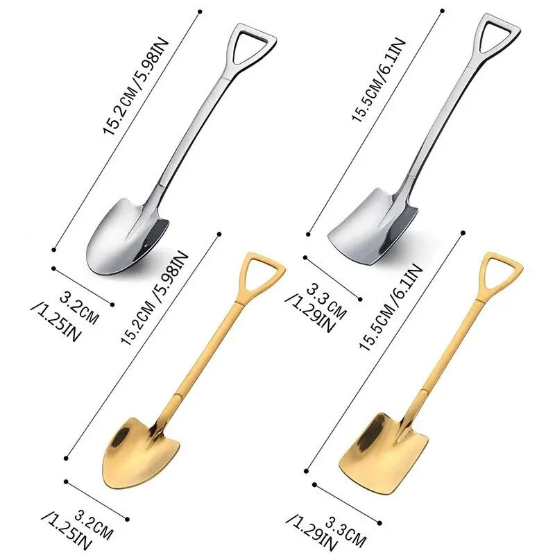 4 db kávéskanál gyümölcslapát Vintage lapát fagylalt evőkanál Kreatív teáskanál Divatos étkészlet