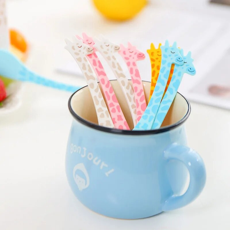 12db Rajzfilm Aranyos Zsiráf ételválogatás gyerekeknek Ebéd Bento Snack Torta Desszert Gyümölcs Villa Fogpiszkáló Kawaii Konyhai Kiegészítők