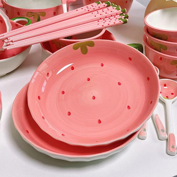 1 чифт керамични пръчици Екологични кухненски инструменти Китайски пръчици Нехлъзгащи се керамични съдове Колекция ягоди