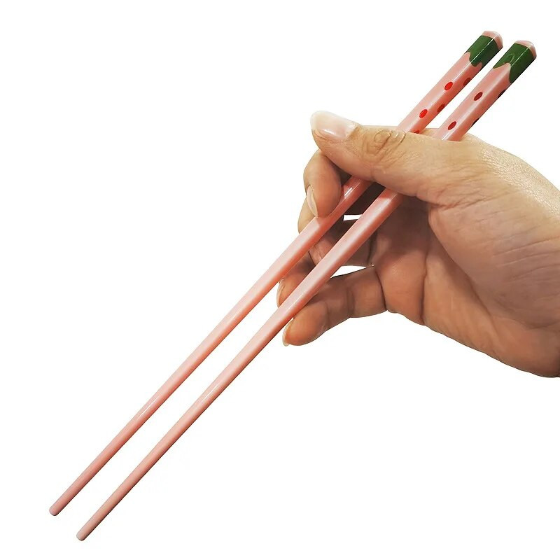 1 pár kerámia pálcika Környezetbarát konyhai eszközök Kínai pálcika csúszásmentes kerámia étkészlet Eper kollekció