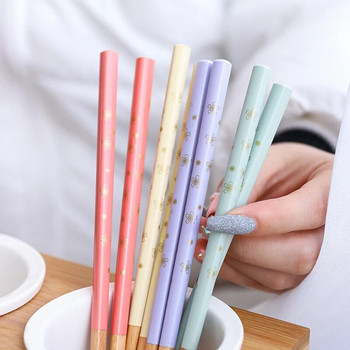 1 ζευγάρι ξύλινα ξυλάκια μεταφοράς θερμότητας μυτερά σούσι Chopsticks Bamboo Ecological Chopsticks Επιτραπέζια σκεύη