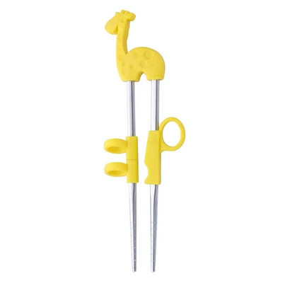 1 Ζεύγος chopsticks από ανοξείδωτο ατσάλι για παιδιά εκμάθησης κινουμένων σχεδίων Chop sticks επαναχρησιμοποιήσιμα εκπαιδευτικά chopsticks Cute Children Σετ επιτραπέζια σκεύη