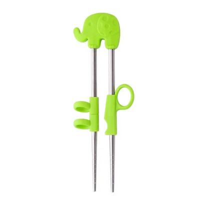 1 Ζεύγος chopsticks από ανοξείδωτο ατσάλι για παιδιά εκμάθησης κινουμένων σχεδίων Chop sticks επαναχρησιμοποιήσιμα εκπαιδευτικά chopsticks Cute Children Σετ επιτραπέζια σκεύη
