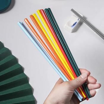 1 чифт цветни пръчици Дълги керамични пръчици за многократна употреба Хранителни пръчици за суши Bento Аксесоари Кухненски прибори за хранене Сервии