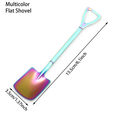 Hot Shovel Shape Παγωτό Κουτάλι & Πιρούνι Πολύχρωμο Κουτάλι Πιρούνι Μακρύ Λαβή Εργαλείο Καφέ Αξεσουάρ Κουζίνας Παγωτό