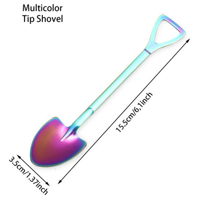 Hot Shovel Shape Παγωτό Κουτάλι & Πιρούνι Πολύχρωμο Κουτάλι Πιρούνι Μακρύ Λαβή Εργαλείο Καφέ Αξεσουάρ Κουζίνας Παγωτό