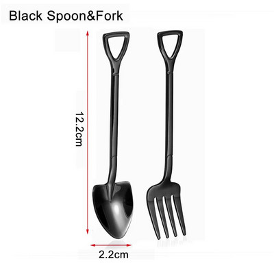 Hot Shovel Shape Παγωτό Κουτάλι & Πιρούνι Πολύχρωμο Κουτάλι Πιρούνι Μακρύ Λαβή Εργαλείο Καφέ Αξεσουάρ Κουζίνας Παγωτό