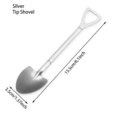 Hot Shovel Shape Παγωτό Κουτάλι & Πιρούνι Πολύχρωμο Κουτάλι Πιρούνι Μακρύ Λαβή Εργαλείο Καφέ Αξεσουάρ Κουζίνας Παγωτό