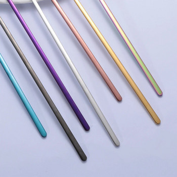 Rainbow Color Coffee Tea Stir Spoon Long Handle Παγωτό κουτάλια για επιδόρπιο φιλικά προς το περιβάλλον Ανοξείδωτα σκεύη κουζίνας προμήθειες